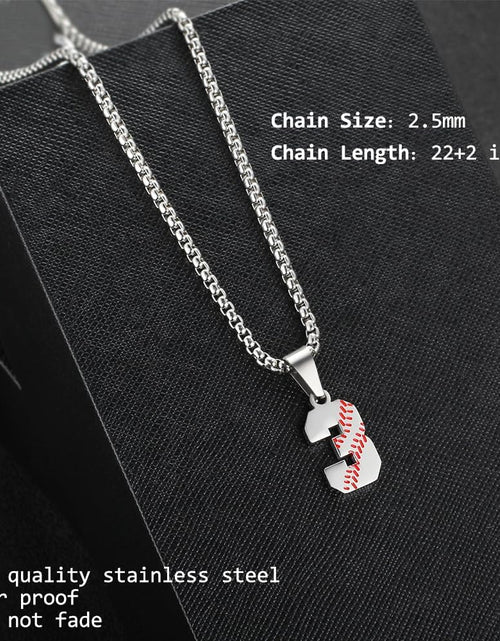 Load image into Gallery viewer, TLIWWF Inspiration Baseball Jersey Number Necklace Stainless Steel Charms Number Pendant for Boys Men

