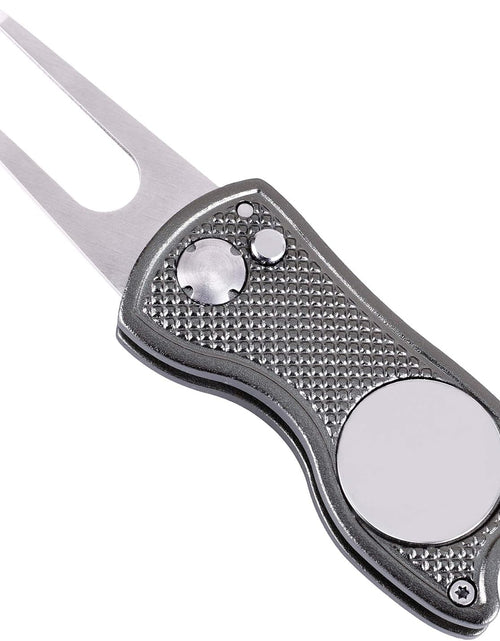 Load image into Gallery viewer, Microfiber Waffle Pattern Golf Towel | Club Groove Cleaner Brush | Foldable Divot Tool with Magnetic Ball Marker
