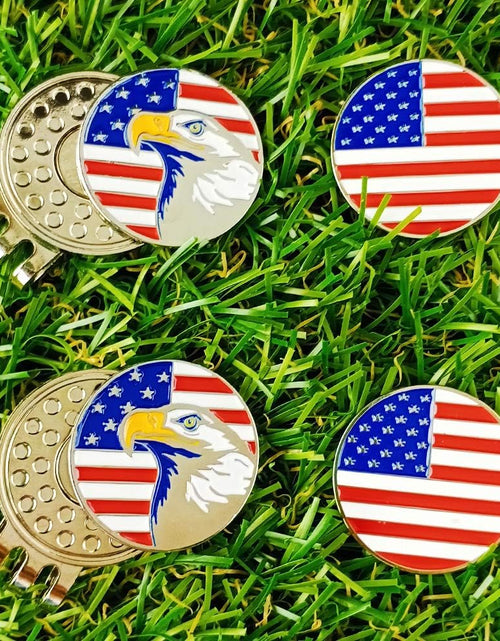 Load image into Gallery viewer, Golf Ball Markers with Hat Clips Value Sets for Men Women Golfer, Removable Attaches Easily to Golf Cap Premium Gifts
