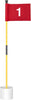 1 Pack-Yellow Pole W/ Red Flag 1